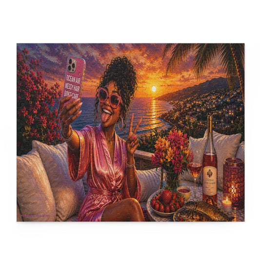 Peace, Love & Good Lighting — Black Girl Vacation Puzzle 120, 252, 500Piece