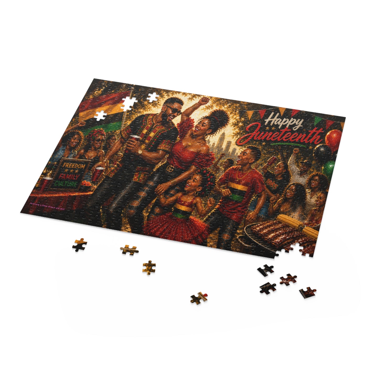 Juneteenth Puzzle — Freedom, Family & Culture | Black Art by Millie's Little Piece of Art 120/252/500-Piece