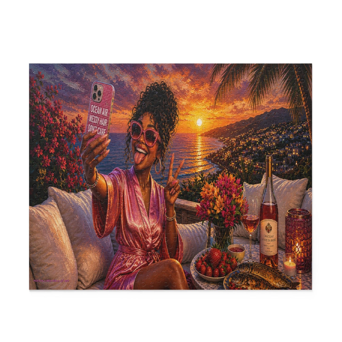 Peace, Love & Good Lighting — Black Girl Vacation Puzzle 120, 252, 500Piece
