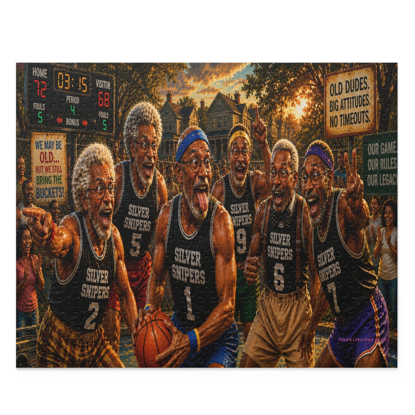 Still Got Game… Kinda — Funny Black Grandpa Basketball Puzzle |  120 252 500 Piece