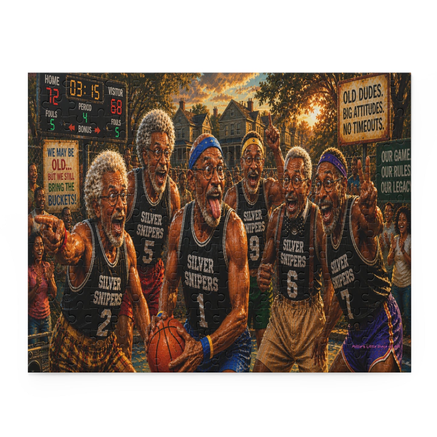 Still Got Game… Kinda — Funny Black Grandpa Basketball Puzzle |  120 252 500 Piece