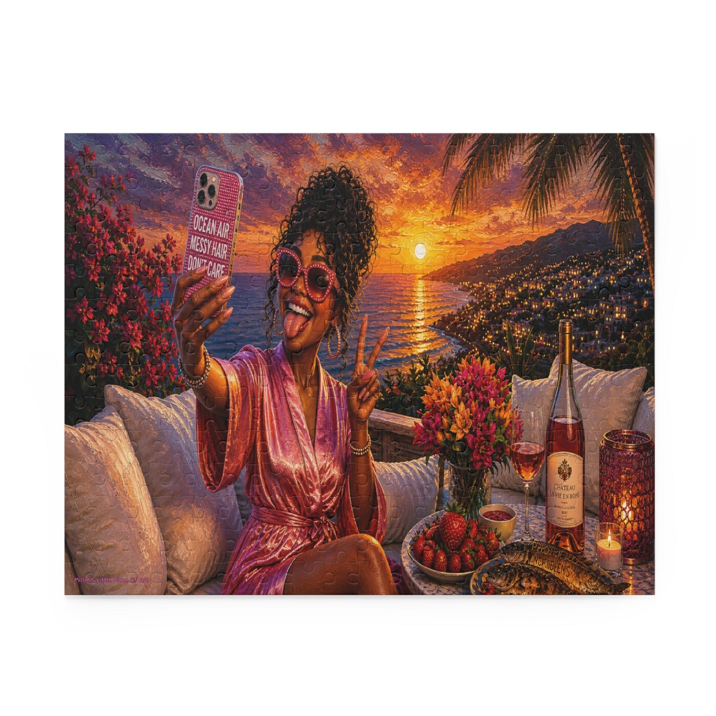 Peace, Love & Good Lighting — Black Girl Vacation Puzzle 120, 252, 500Piece