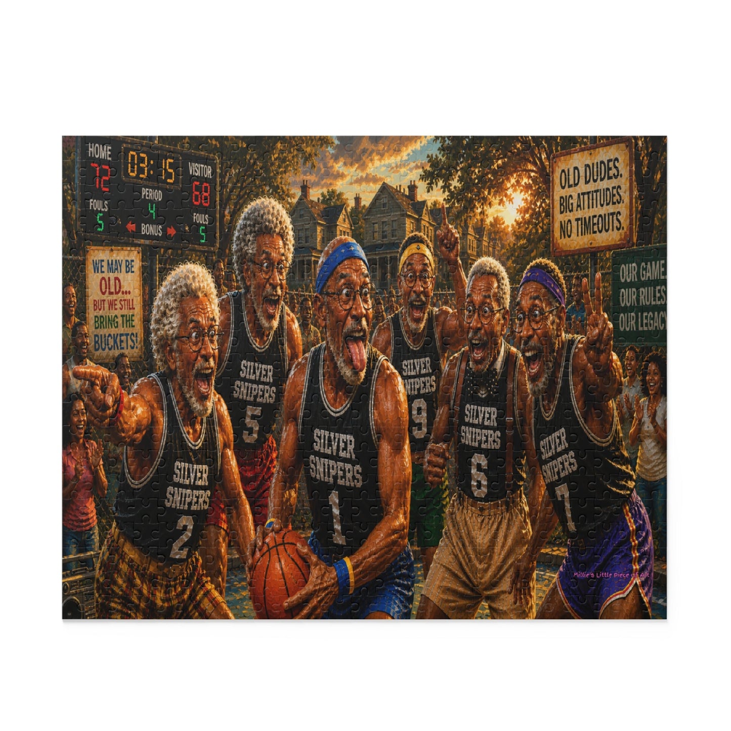 Still Got Game… Kinda — Funny Black Grandpa Basketball Puzzle |  120 252 500 Piece