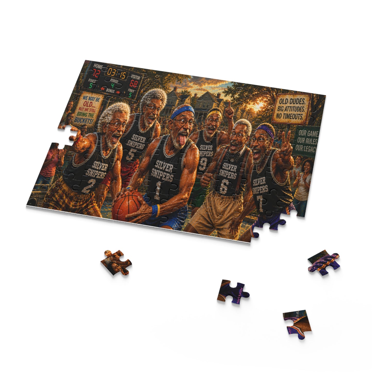 Still Got Game… Kinda — Funny Black Grandpa Basketball Puzzle |  120 252 500 Piece