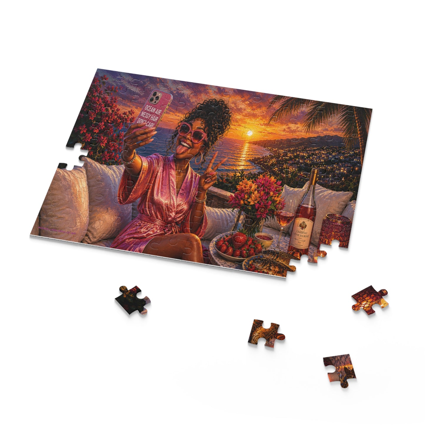 Peace, Love & Good Lighting — Black Girl Vacation Puzzle 120, 252, 500Piece