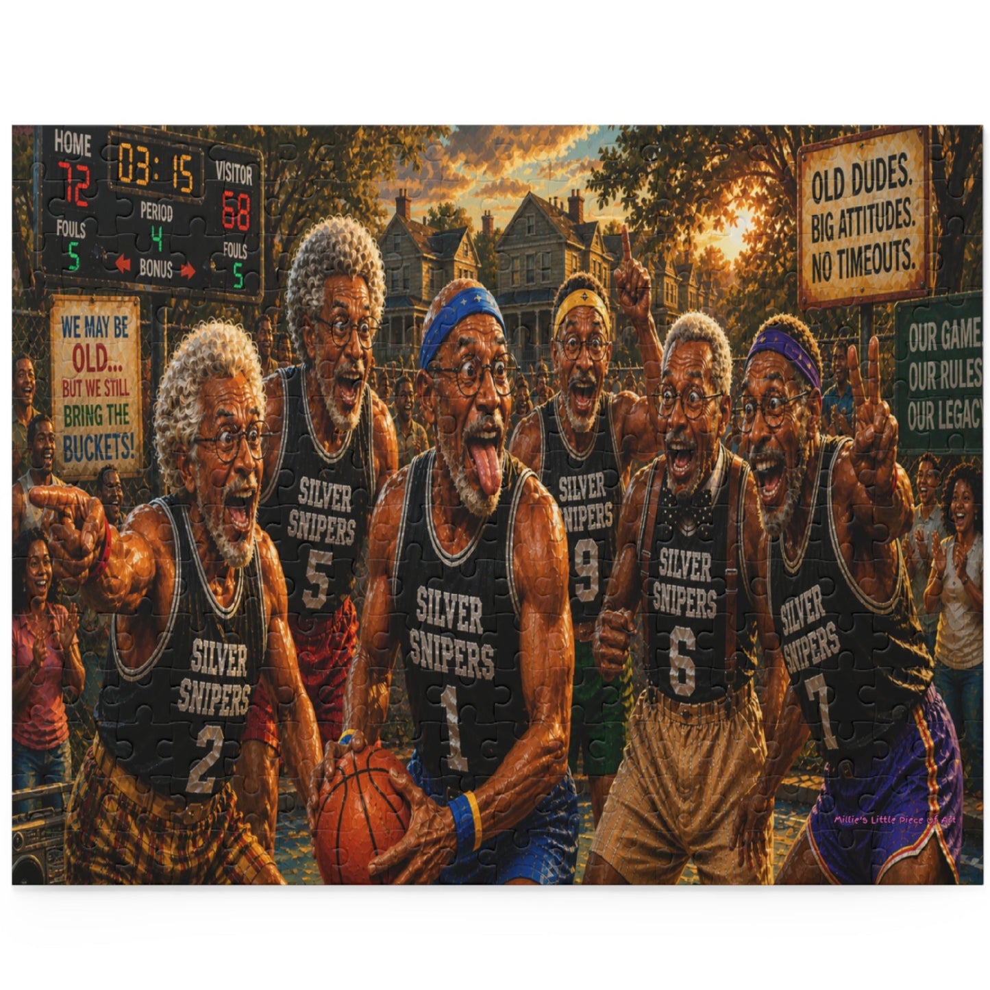 Still Got Game… Kinda — Funny Black Grandpa Basketball Puzzle |  120 252 500 Piece
