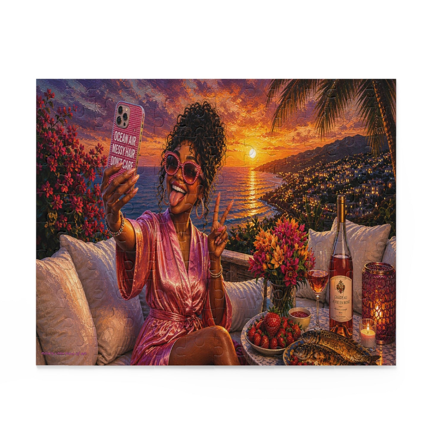 Peace, Love & Good Lighting — Black Girl Vacation Puzzle 120, 252, 500Piece