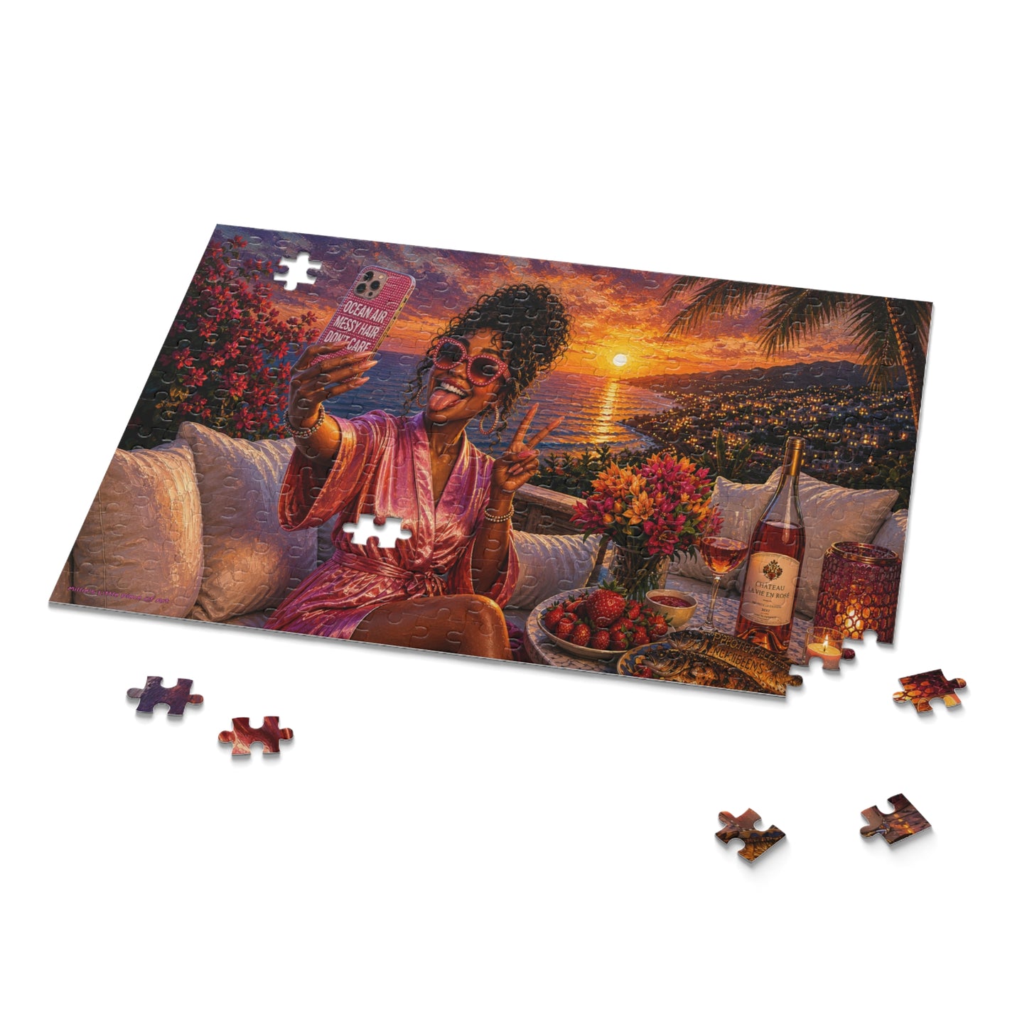 Peace, Love & Good Lighting — Black Girl Vacation Puzzle 120, 252, 500Piece