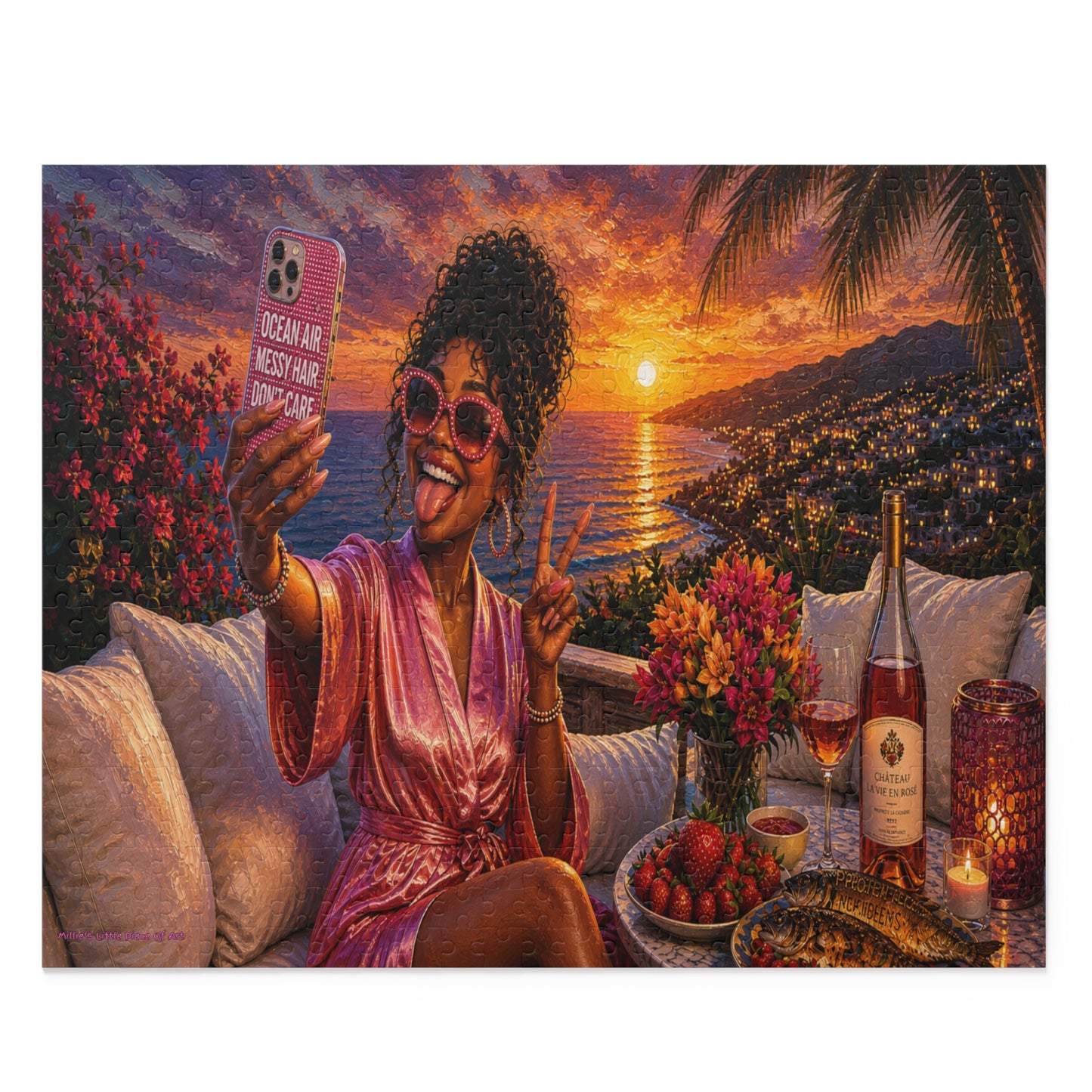 Peace, Love & Good Lighting — Black Girl Vacation Puzzle 120, 252, 500Piece