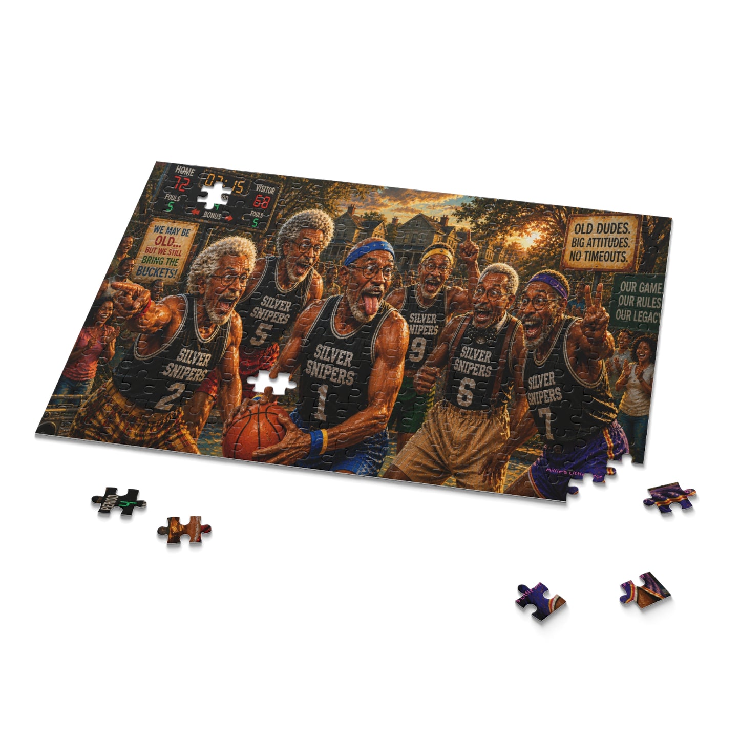 Still Got Game… Kinda — Funny Black Grandpa Basketball Puzzle |  120 252 500 Piece