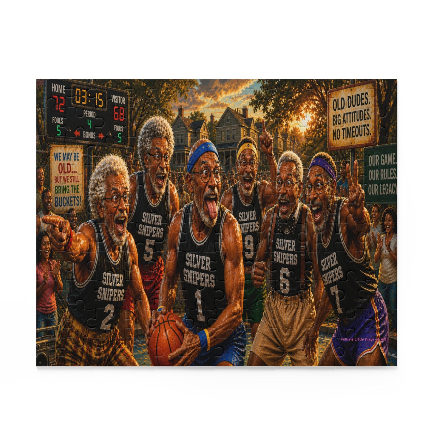 Still Got Game… Kinda — Funny Black Grandpa Basketball Puzzle |  120 252 500 Piece