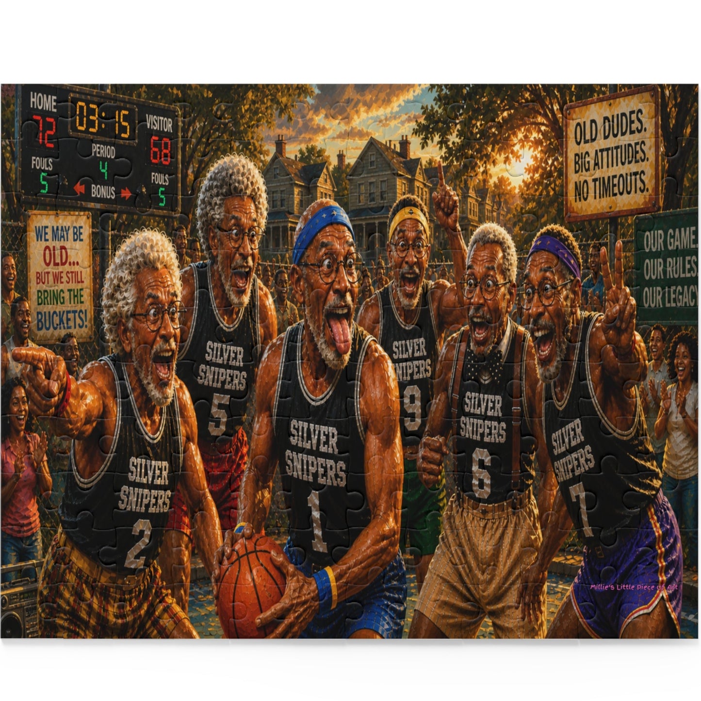 Still Got Game… Kinda — Funny Black Grandpa Basketball Puzzle |  120 252 500 Piece