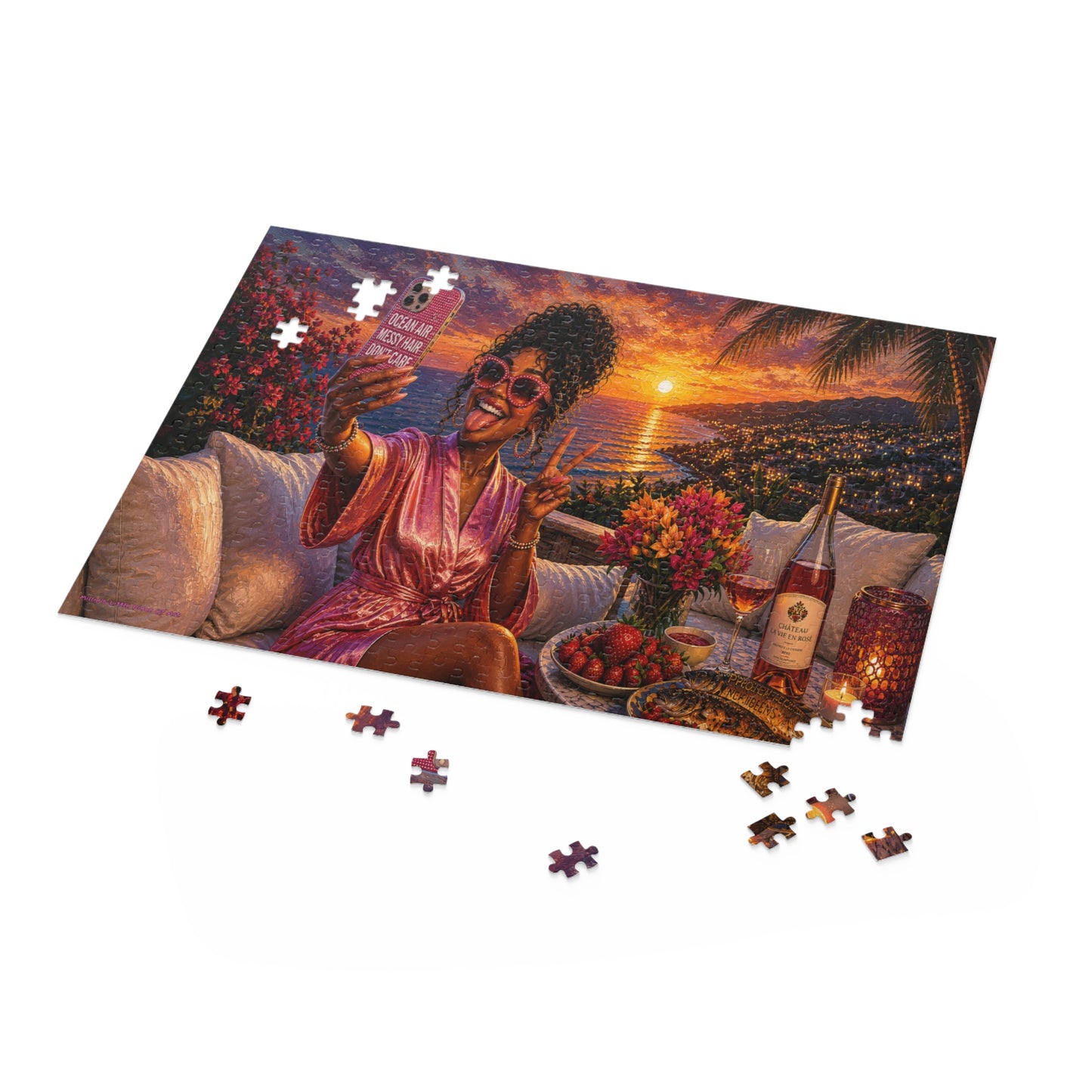 Peace, Love & Good Lighting — Black Girl Vacation Puzzle 120, 252, 500Piece